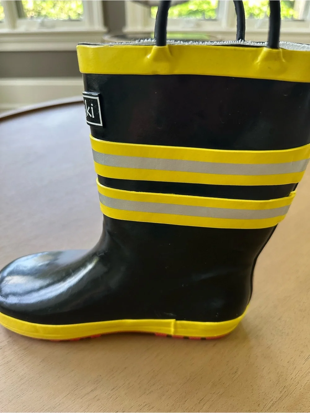 OAKI Fireman Rescue Rain Boots, Size 2 Big Kid